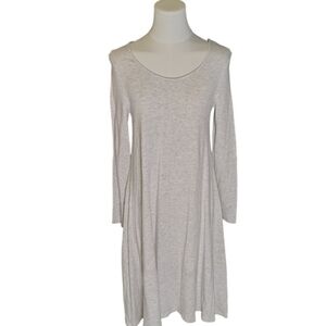 Ingrid & Isabel Cream Long Sleeve Casual Scoop Neck Spring Dress Size Small